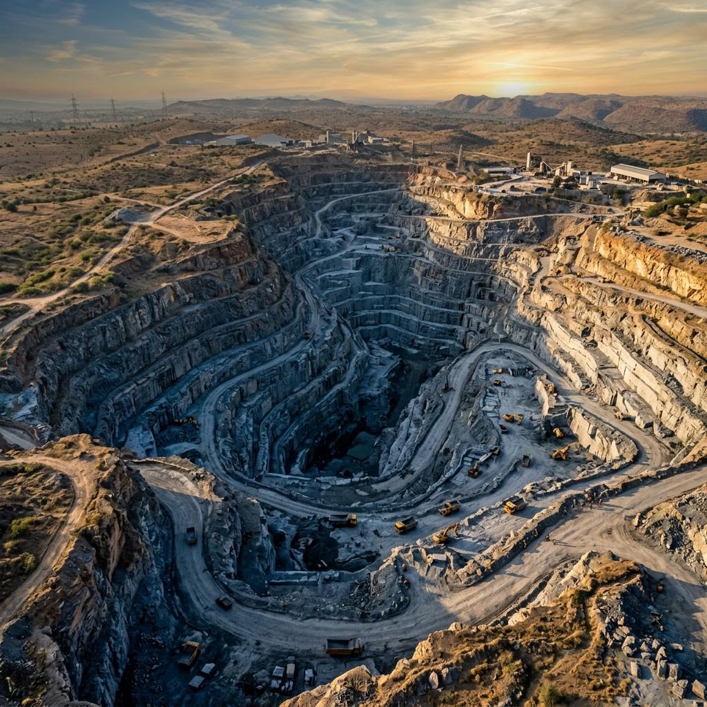 Kota Stone quarry operated by Patidar Stones in Jhalawar, Rajasthan